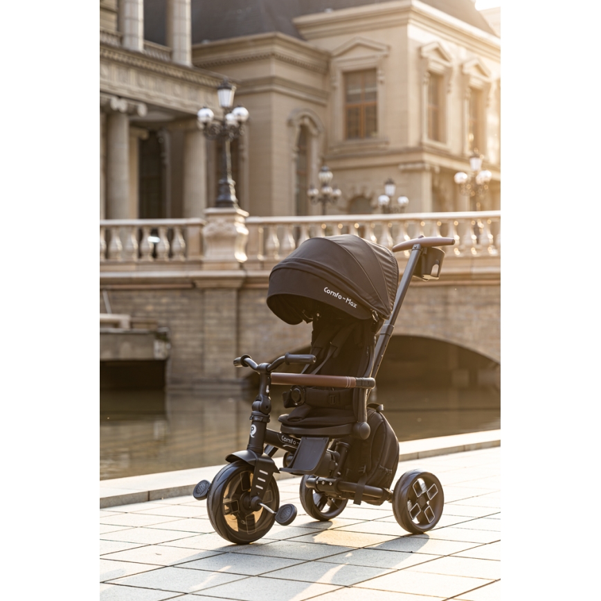 QPlay - 8-in-1 COMFO MAX Children's Tricycle, Black