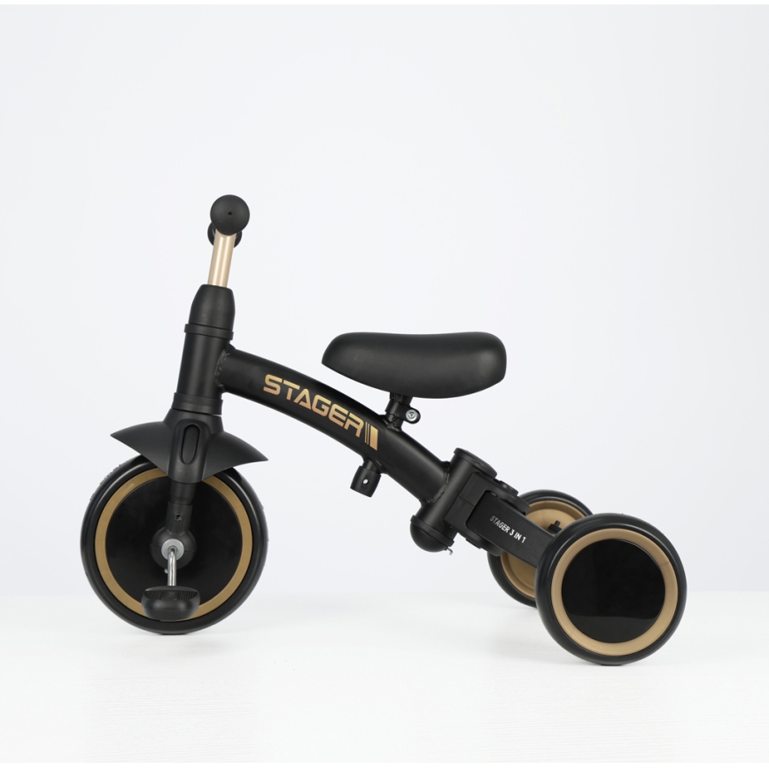 QPlay - Children's 3-in-1 Tricycle STAGER Black