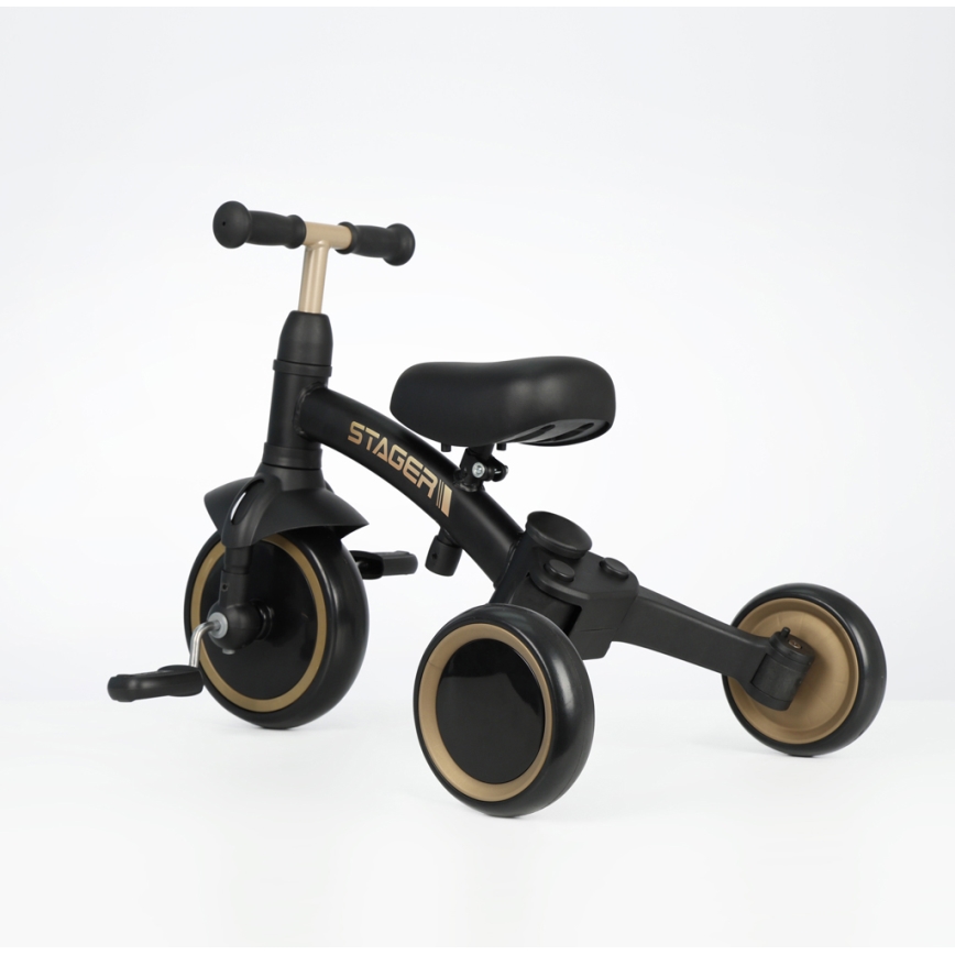 QPlay - Children's 3-in-1 Tricycle STAGER Black