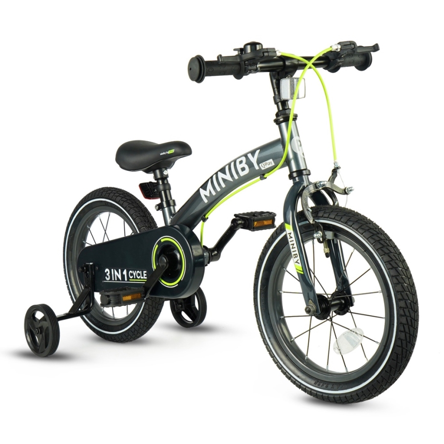 QPlay - Children's bike 14 MINIBY 3-in-1 gray