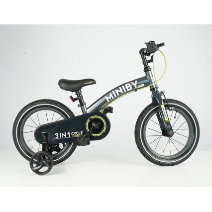 QPlay - Children's bike 14 MINIBY 3-in-1 gray