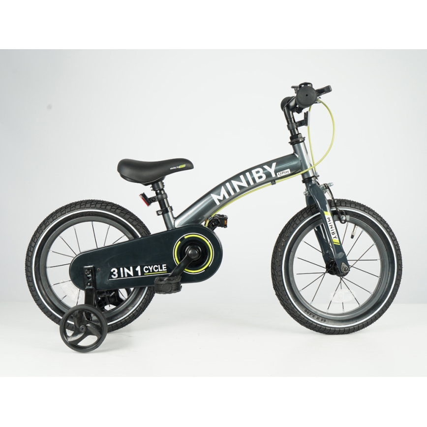 QPlay - Children's bike 14 MINIBY 3-in-1 gray