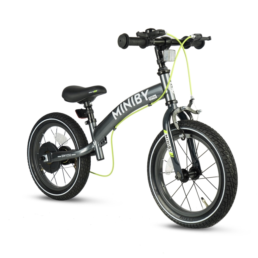 QPlay - Children's bike 14 MINIBY 3-in-1 gray