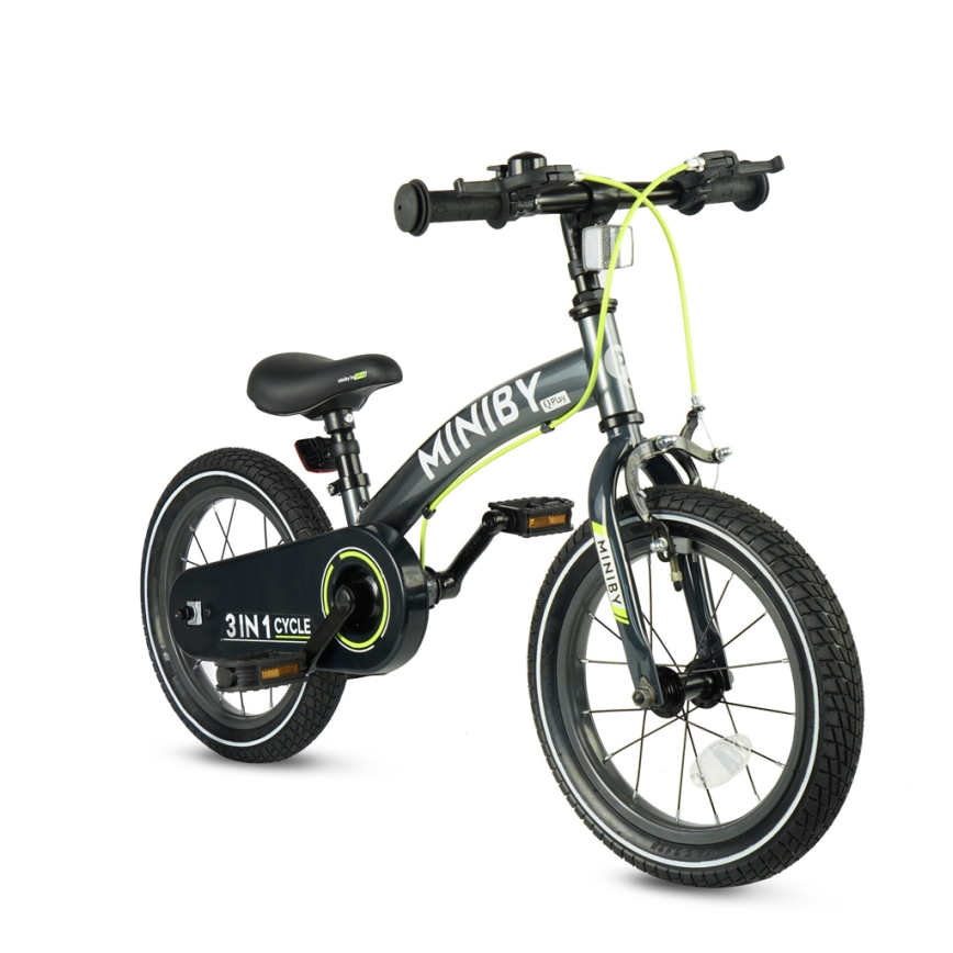 QPlay - Children's bike 14 MINIBY 3-in-1 gray