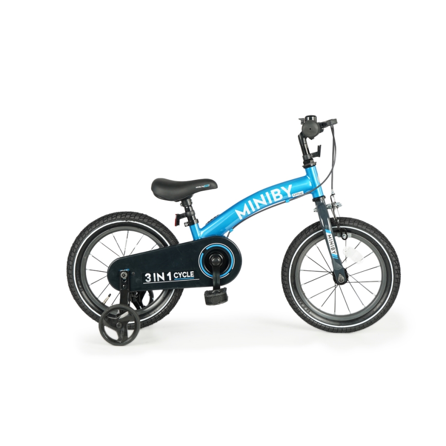 QPlay - Children's bike 14" MINIBY 3in1 blue