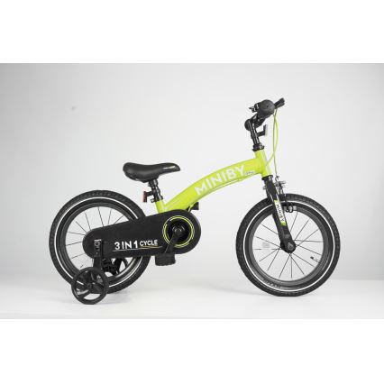 QPlay - Children's bike 14" MINIBY 3in1 green