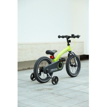 QPlay - Children's bike 14" MINIBY 3in1 green