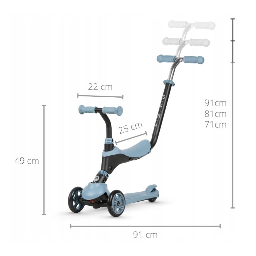 QPlay - Children's scooter 4in1 SEMA blue