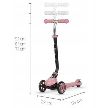 QPlay - Children's scooter 4in1 SEMA pink