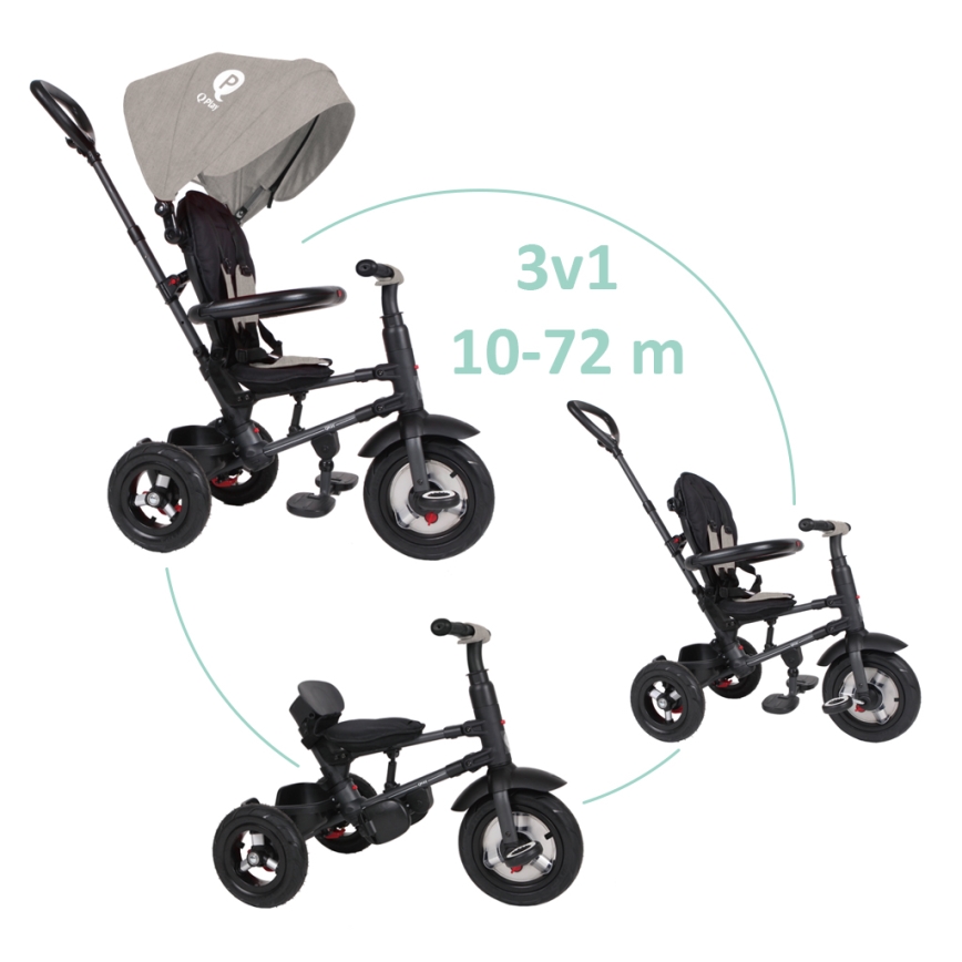 QPlay - Children's tricycle 3in1 RITO AIR grey