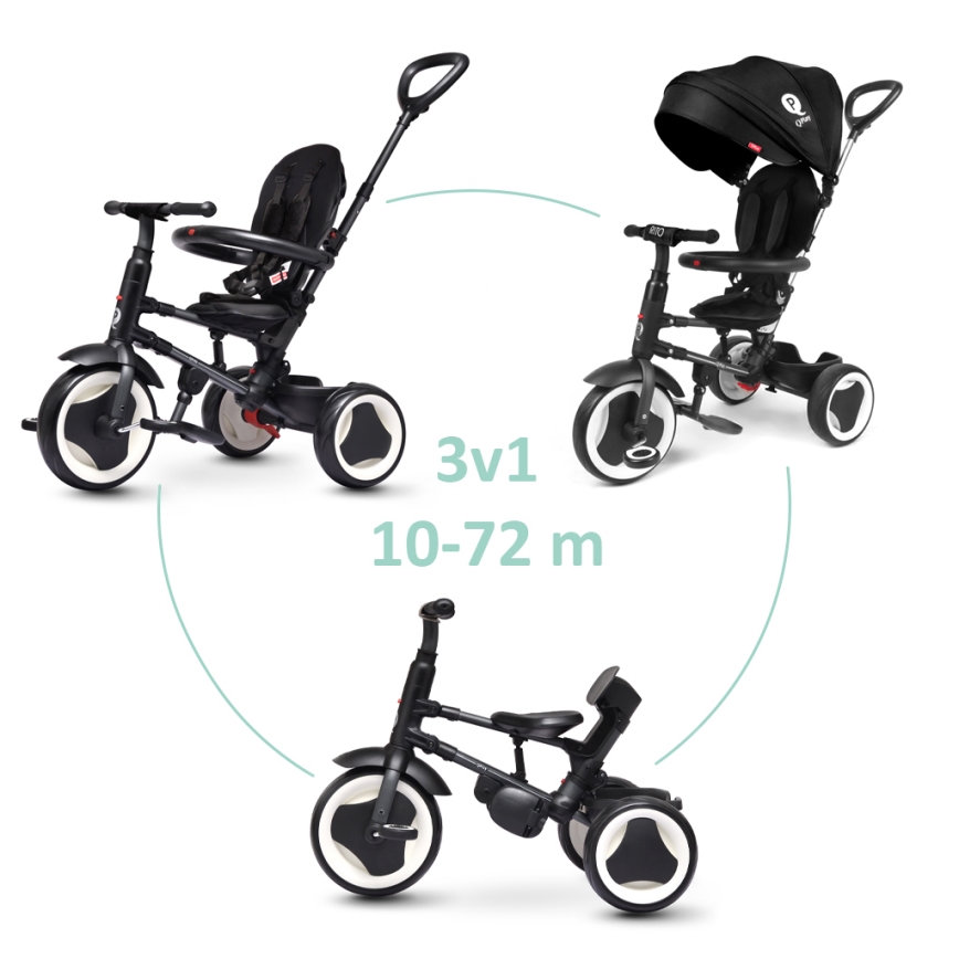 QPlay - Children's tricycle 3in1 RITO EVA black