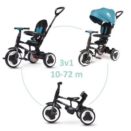 QPlay - Children's tricycle 3in1 RITO EVO turquoise