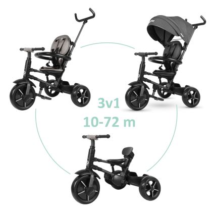 QPlay - Children's tricycle 3in1 RITO STAR dark grey