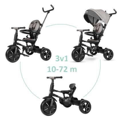 QPlay - Children's tricycle 3in1 RITO STAR light grey