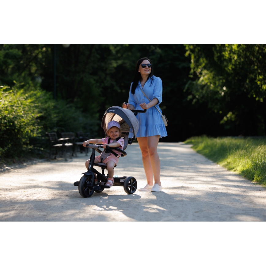 QPlay - Children's tricycle 3in1 RITO STAR light grey