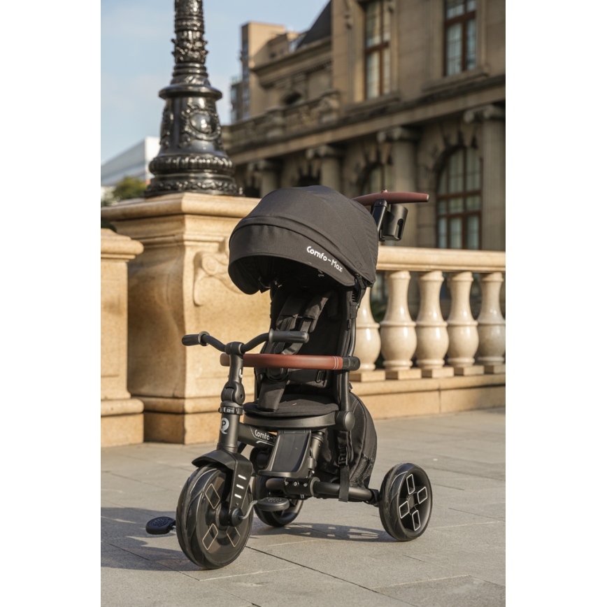 QPlay - COMFO MAX 7-in-1 Kids' Tricycle, Black