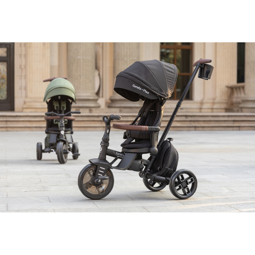 QPlay - COMFO MAX 7-in-1 Kids' Tricycle, Black