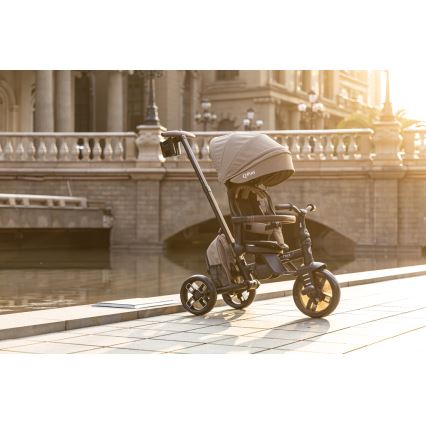 QPlay - COMFO MAX 8-in-1 Kids' Tricycle, Brown