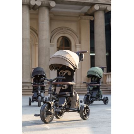 QPlay - COMFO MAX 8-in-1 Kids' Tricycle, Brown