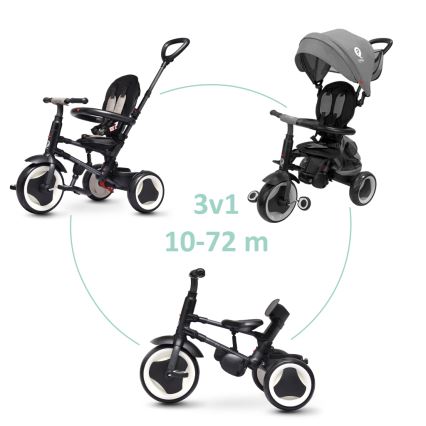 QPlay - Kids' 3-in-1 RITO EVA PLUS Trike, Grey