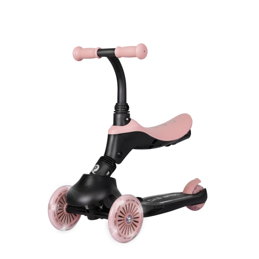QPlay - Kids' 5-in-1 SEMA EVO Scooter with LED Wheels, Pink