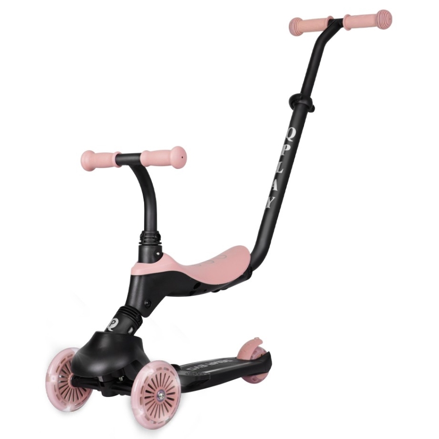 QPlay - Kids' 5-in-1 SEMA EVO Scooter with LED Wheels, Pink