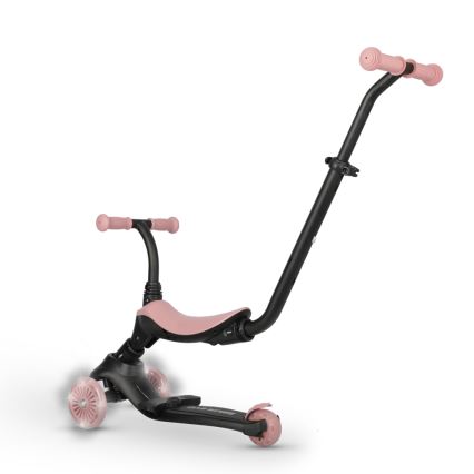 QPlay - Kids' 5-in-1 SEMA EVO Scooter with LED Wheels, Pink