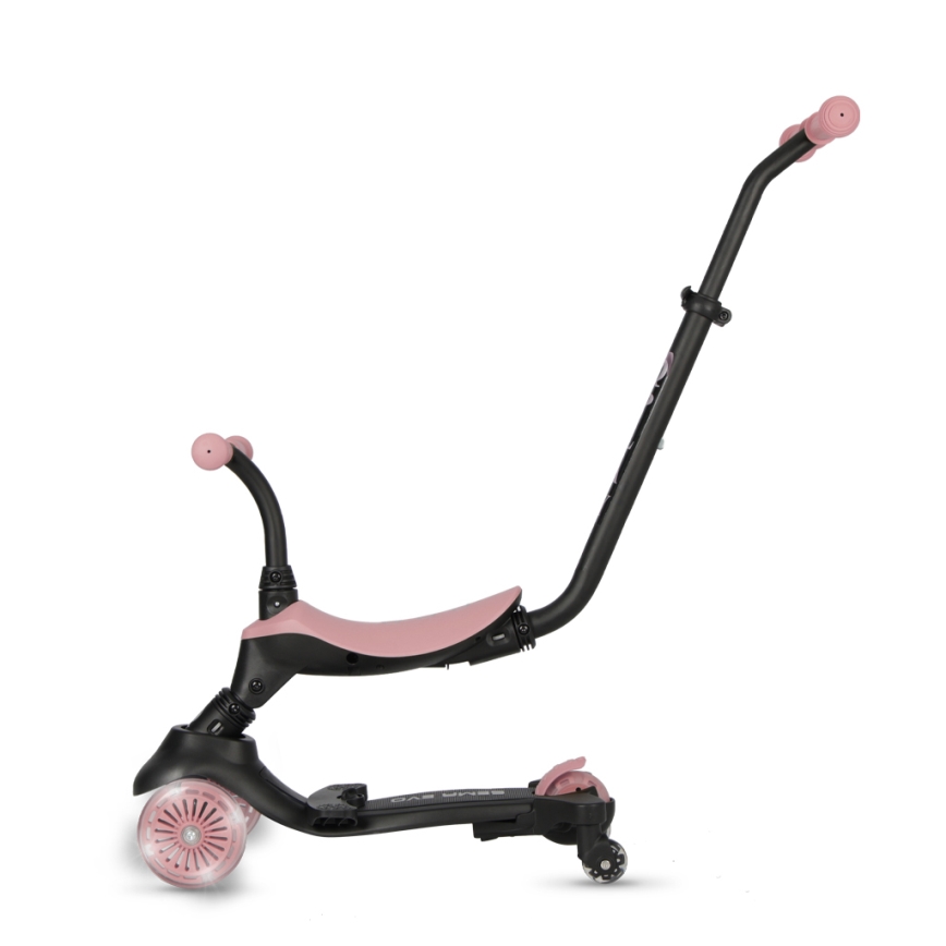 QPlay - Kids' 5-in-1 SEMA EVO Scooter with LED Wheels, Pink