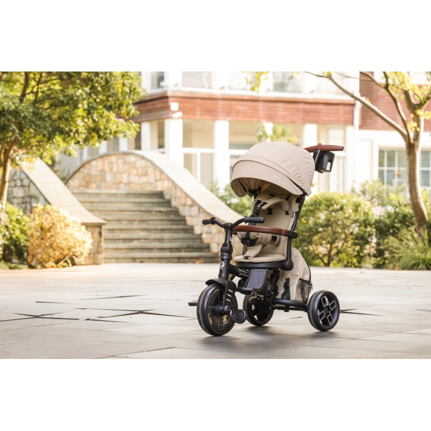 QPlay - Kids' 7-in-1 Tricycle COMFO MAX Beige