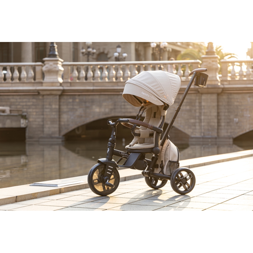 QPlay - Kids' 7-in-1 Tricycle COMFO MAX Beige