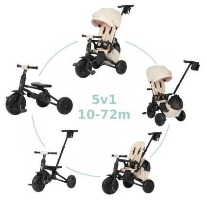 QPlay - NOVA MAX 5-in-1 Children's Tricycle, Beige