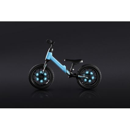 QPlay - Push bike with LED lights on wheels SPARK blue