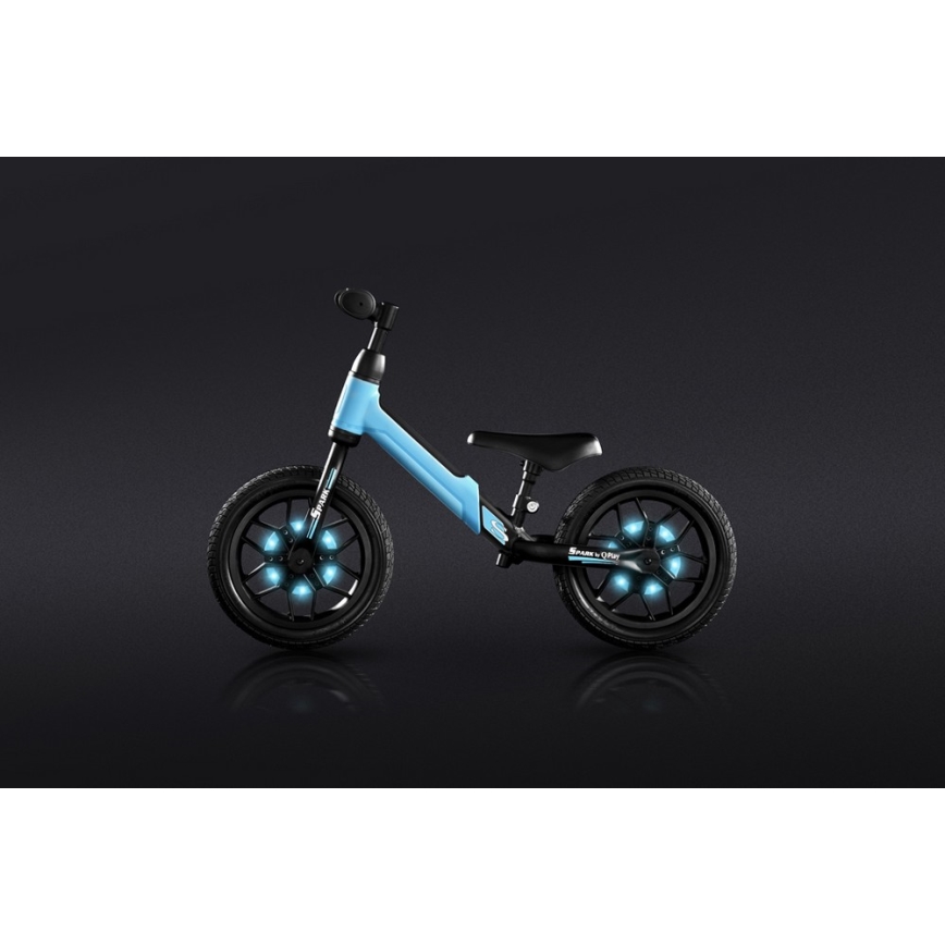 QPlay - Push bike with LED lights on wheels SPARK blue