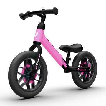 QPlay - Push bike with LED lights on wheels SPARK pink