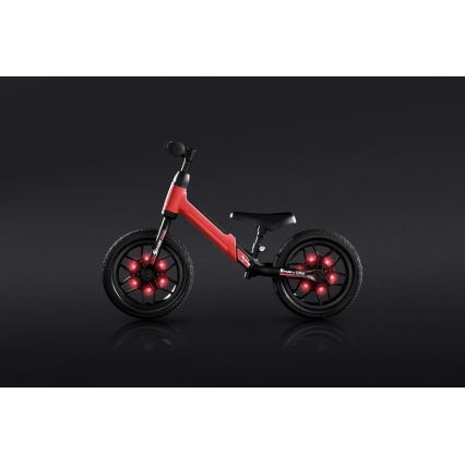 QPlay - Push bike with LED lights on wheels SPARK red