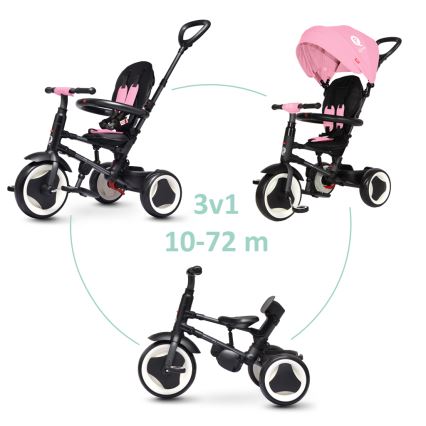 QPlay - RITO EVA 3-in-1 Kids' Tricycle, Pink