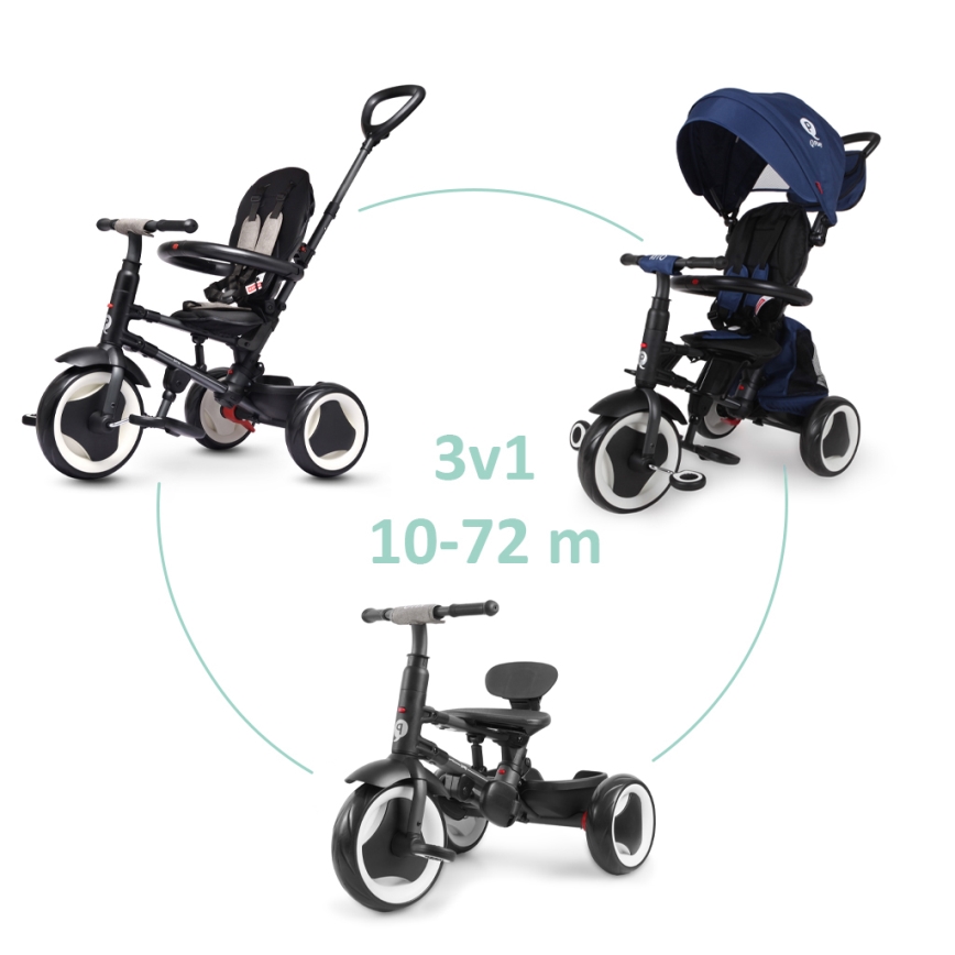QPlay - RITO EVA PLUS 3-in-1 Kids' Tricycle, Blue
