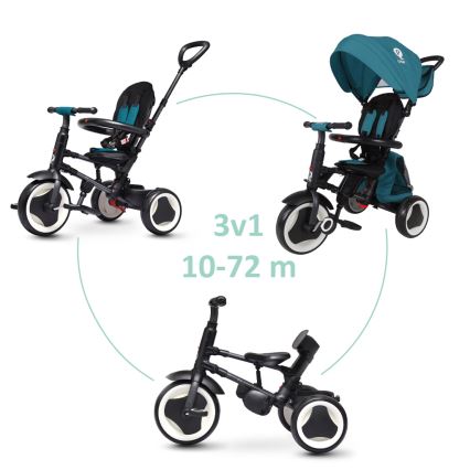 QPlay - RITO EVA PLUS 3-in-1 Kids' Tricycle, Turquoise