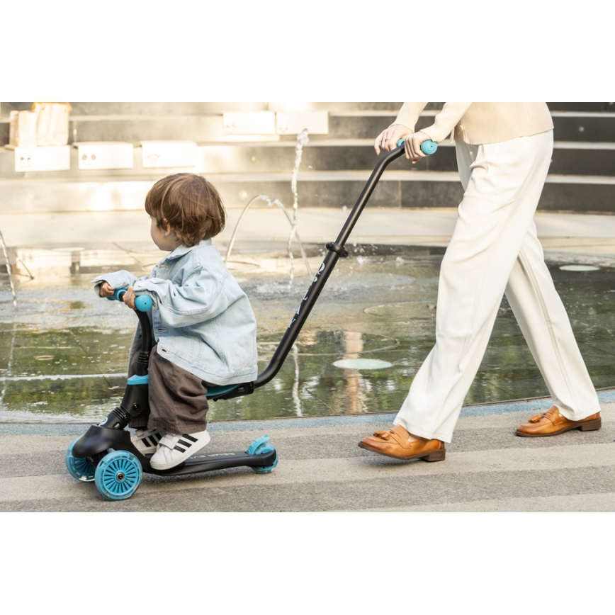 QPlay - SEMA EVO 5-in-1 Kids' Scooter with LED Wheels, Blue