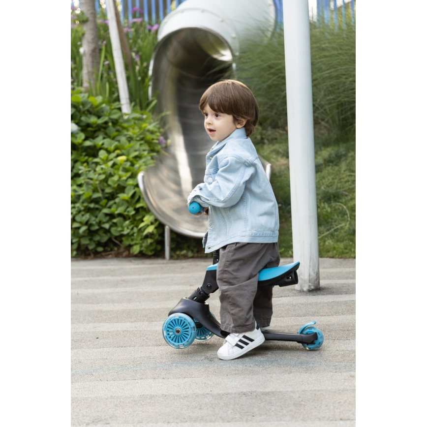 QPlay - SEMA EVO 5-in-1 Kids' Scooter with LED Wheels, Blue
