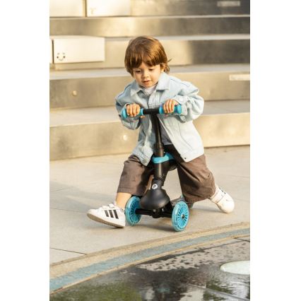 QPlay - SEMA EVO 5-in-1 Kids' Scooter with LED Wheels, Blue