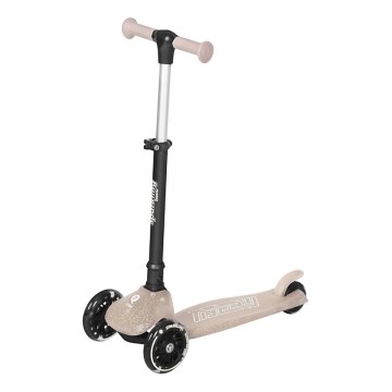 QPlay - SPARKLING Kids' Scooter with LED Wheels, Beige