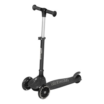 QPlay - SPARKLING Kids' Scooter with LED Wheels, Black