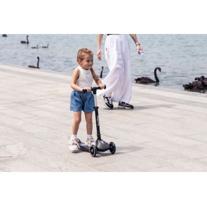 QPlay - SPARKLING Kids' Scooter with LED Wheels, Black