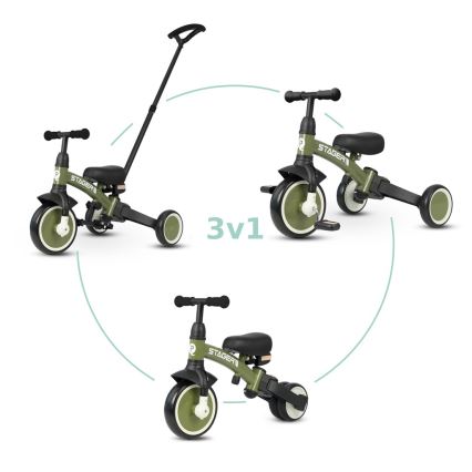 QPlay - STAGER 3-in-1 Kids' Tricycle, Green