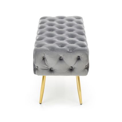 Quilted bench ATHENA 40x100 cm grey/gold