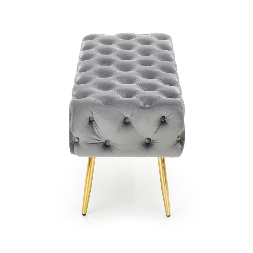 Quilted bench ATHENA 40x100 cm grey/gold