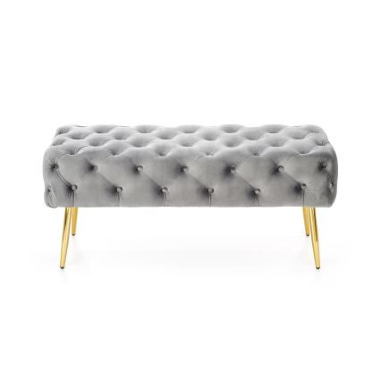 Quilted bench ATHENA 40x100 cm grey/gold