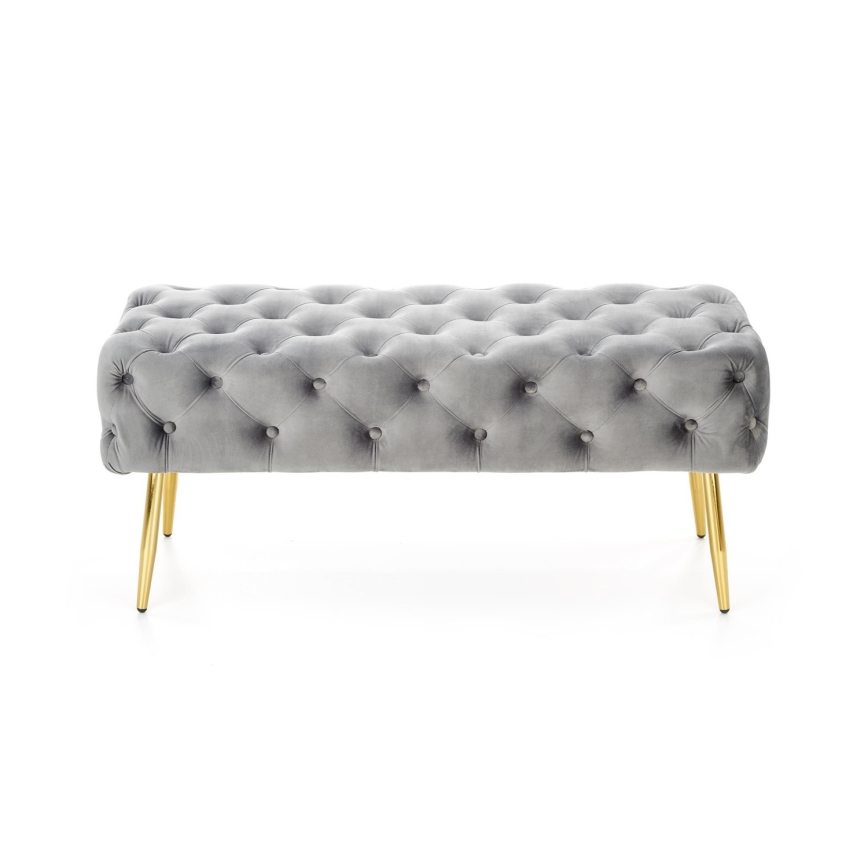Quilted bench ATHENA 40x100 cm grey/gold