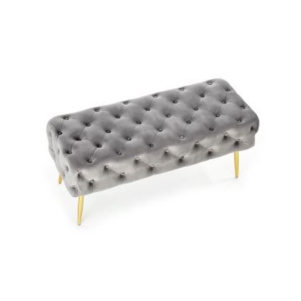 Quilted bench ATHENA 40x100 cm grey/gold